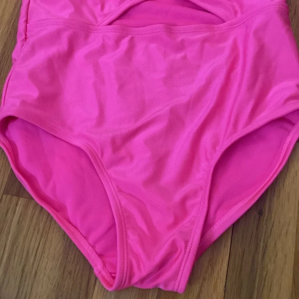 Art Class Girls Pink Cross Front One Piece Swimsuit Size XL